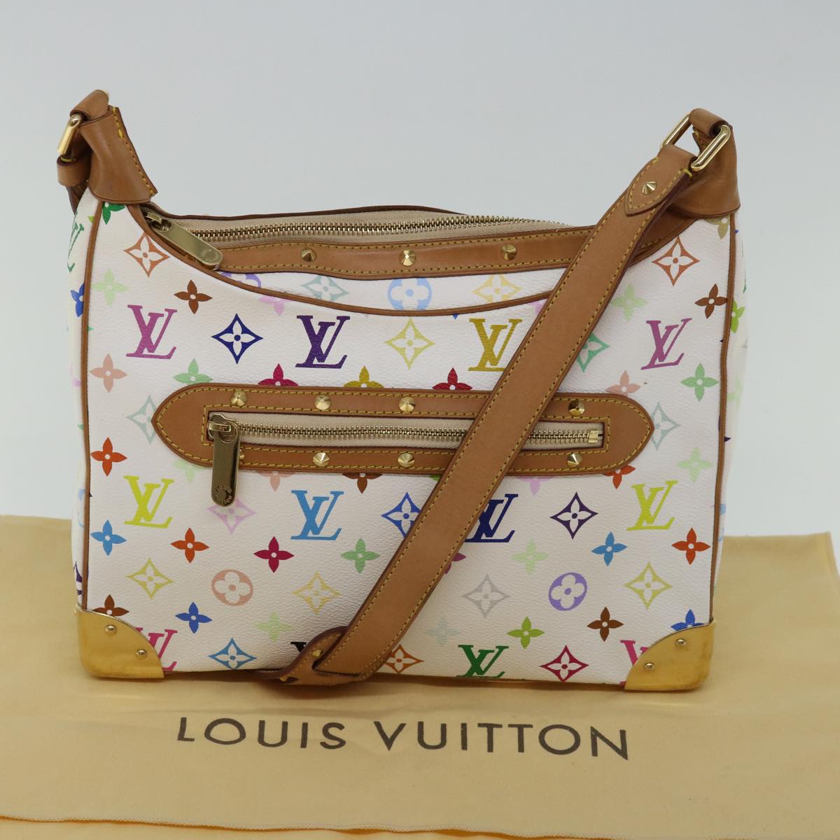 LOUIS VUITTON Monogram Multicolor Boulogne Shoulder Bag White M92660 Auth 67464A