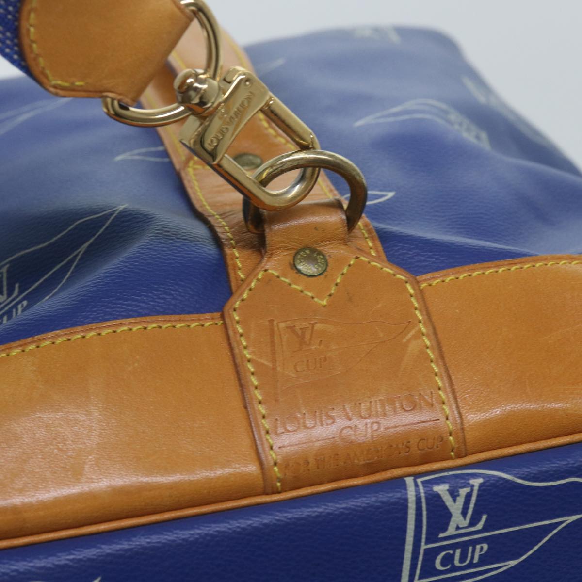 LOUIS VUITTON LV Cup Sac Marine Shoulder Bag PVC Leather Blue A24014 Auth 67469