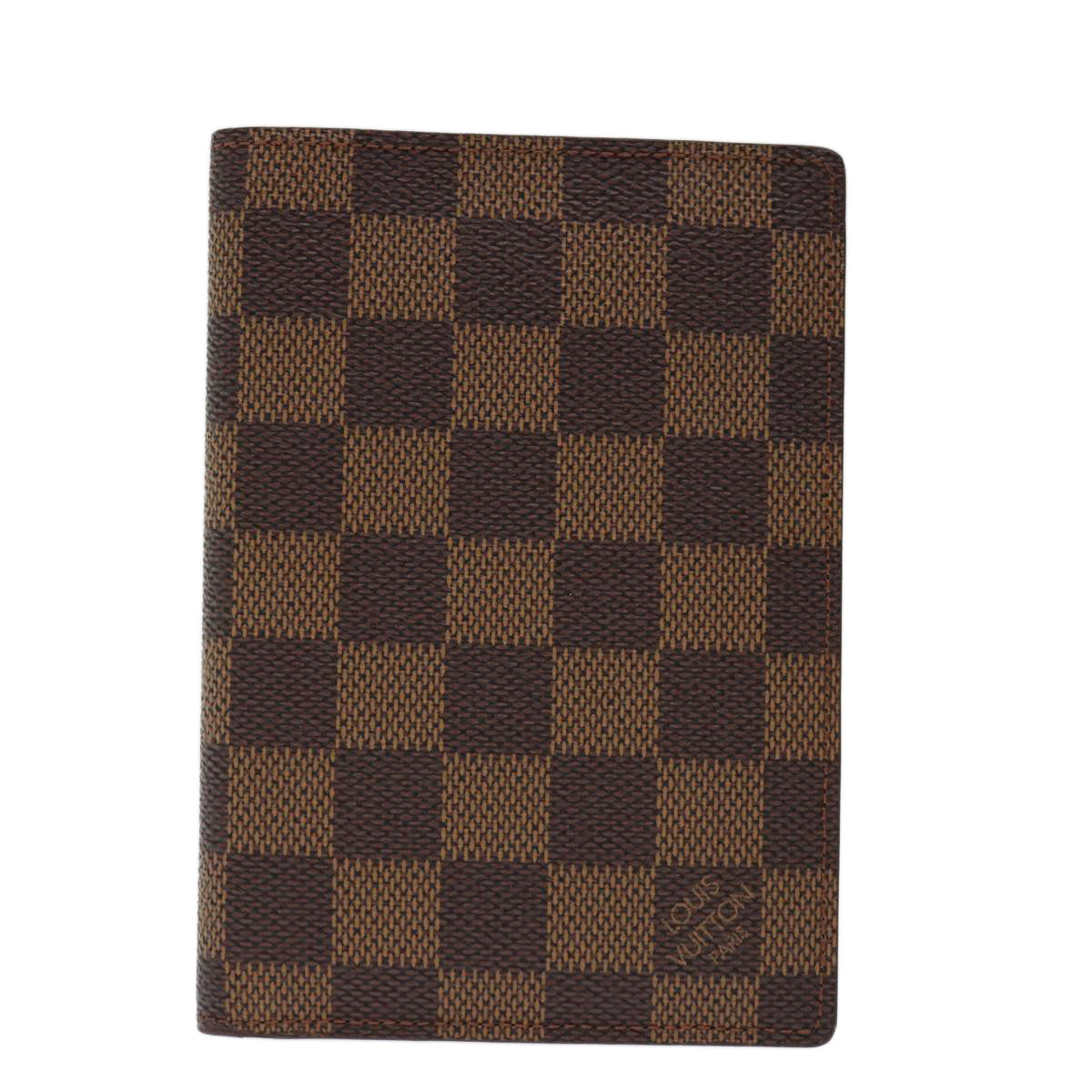 LOUIS VUITTON Damier Ebene Couverture Passport Case N60189 LV Auth 67476