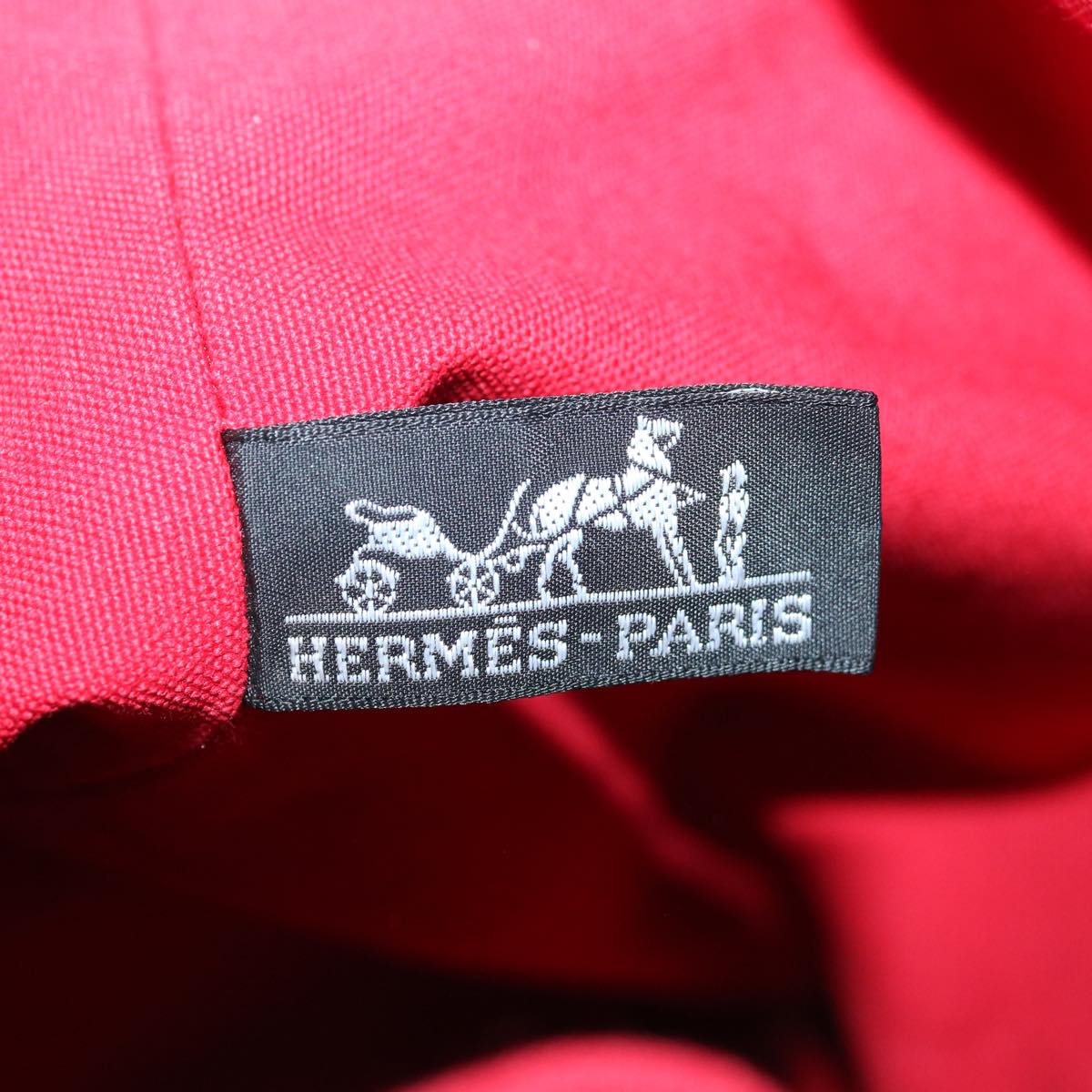 HERMES Purse Porochon Mimil GM Shoulder Bag Canvas Red Auth 67520