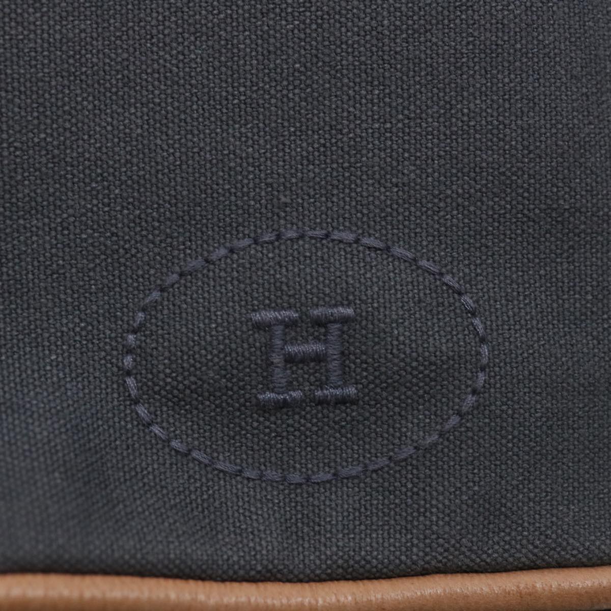 HERMES Purse Porochon Mimil GM Shoulder Bag Canvas Gray Auth 67521