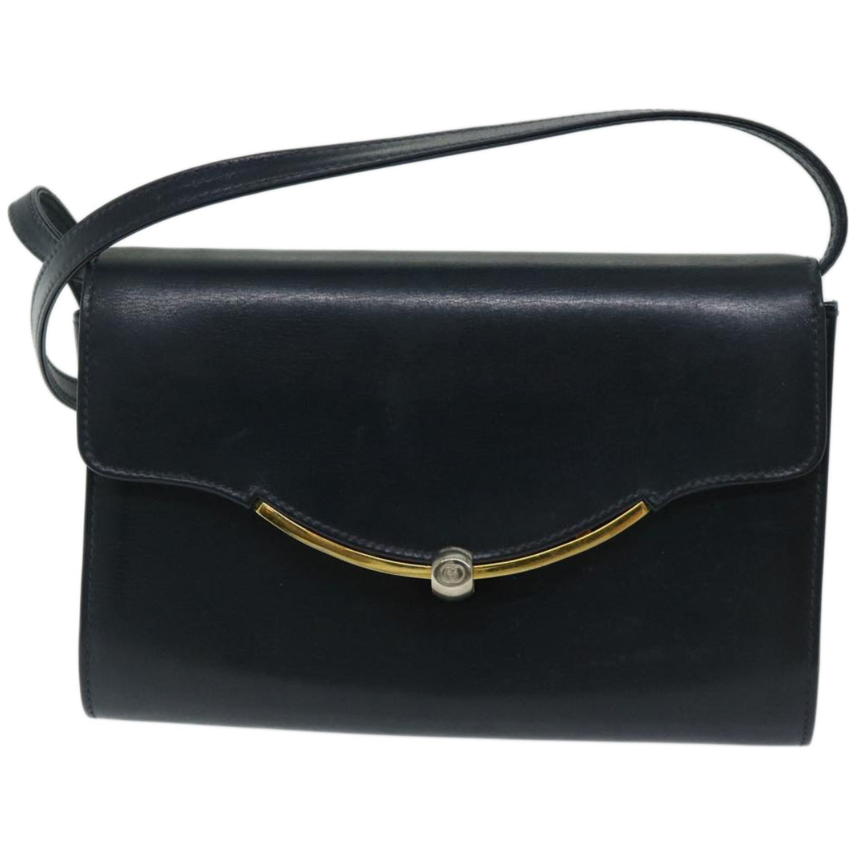 GUCCI Shoulder Bag Leather Black Auth 67527