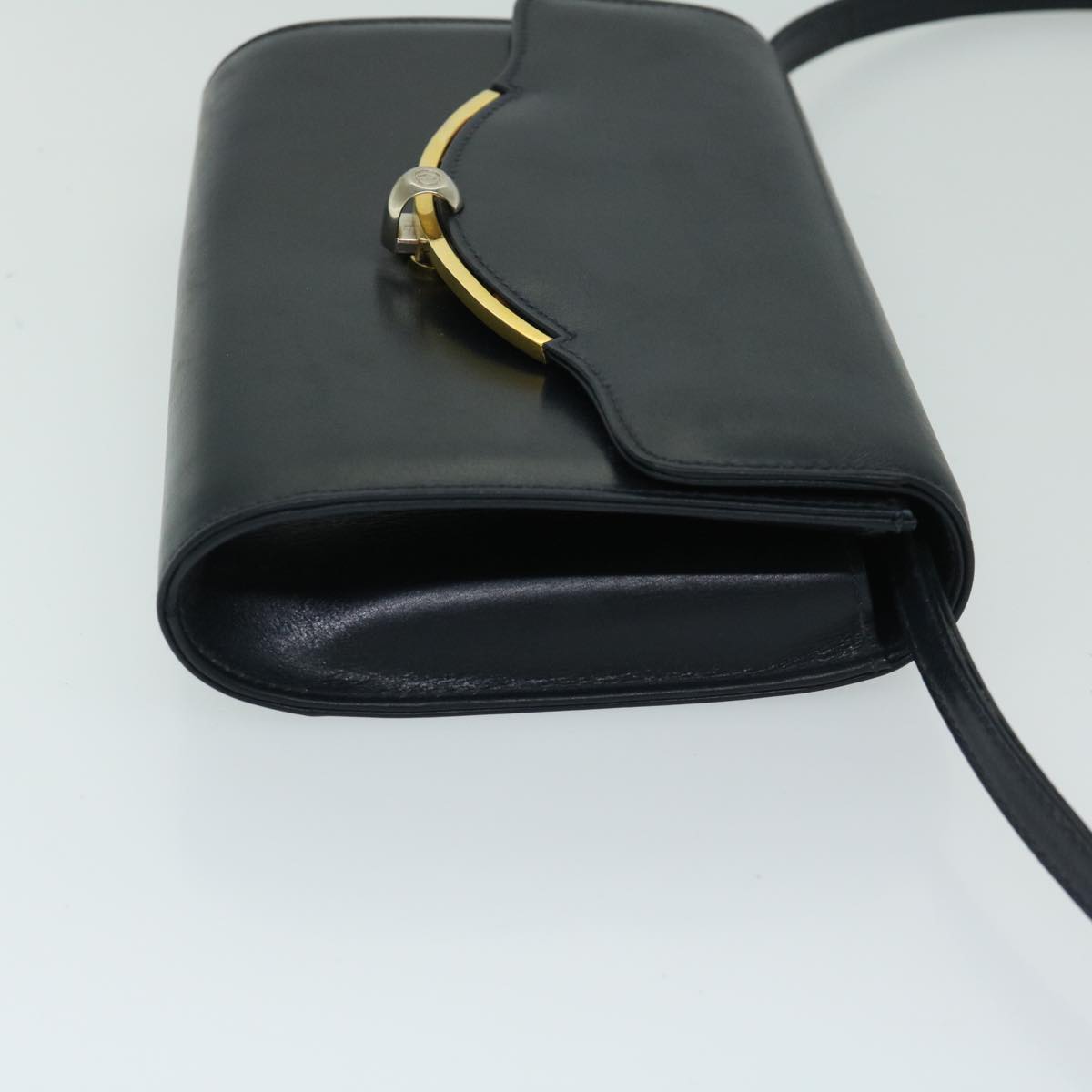 GUCCI Shoulder Bag Leather Black Auth 67527