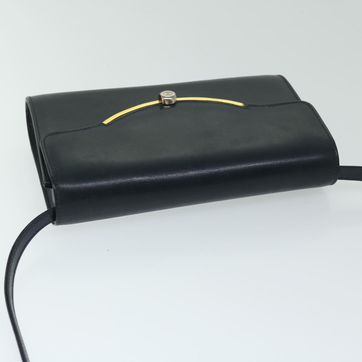 GUCCI Shoulder Bag Leather Black Auth 67527