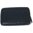 GUCCI GG Canvas Guccissima Coin Purse Navy 256810 Auth 67539-2