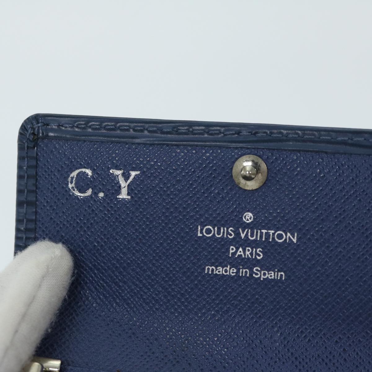 LOUIS VUITTON Epi Multicles 4 Key Case Blue Myrtille M6382G LV Auth 67541