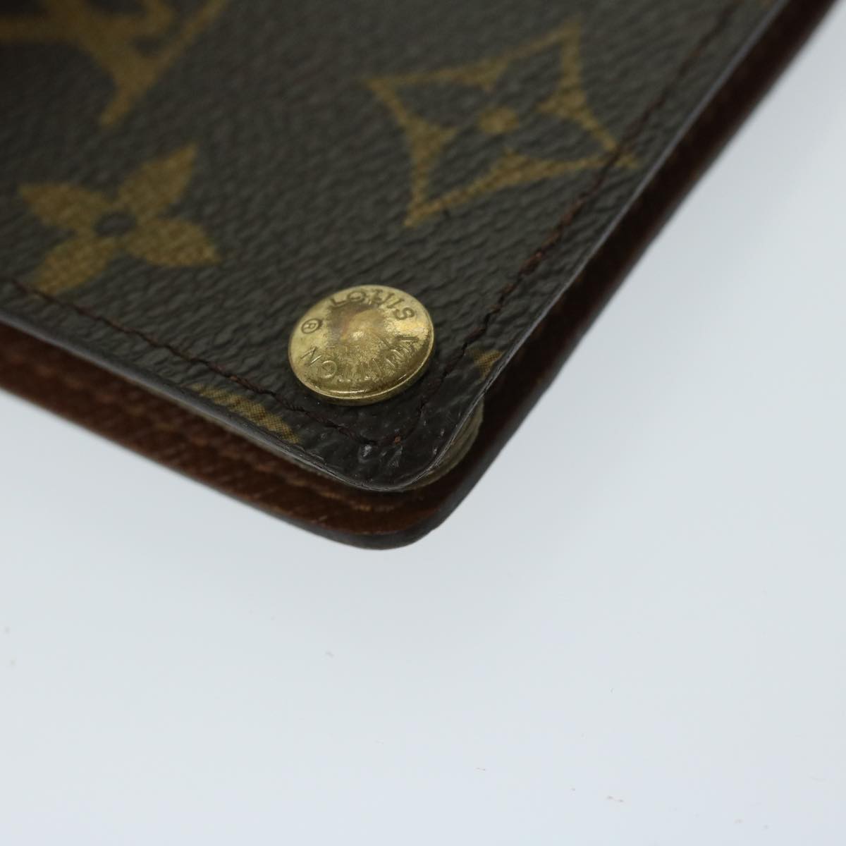 LOUIS VUITTON Monogram Porte Cartes Credit Pression Card Case M60937 Auth 67543