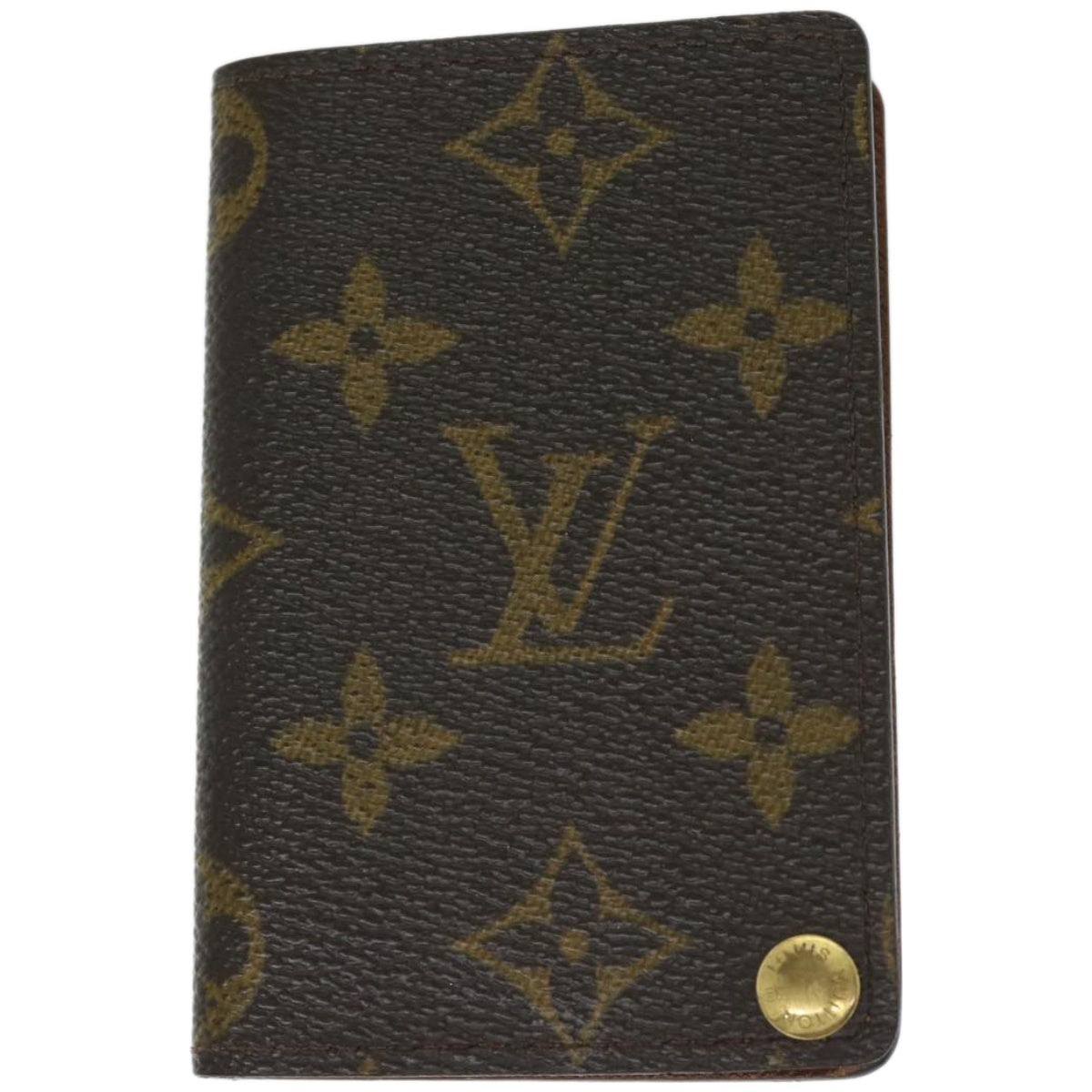 LOUIS VUITTON Monogram Porte Cartes Credit Pression Card Case M60937 Auth 67543 - 0