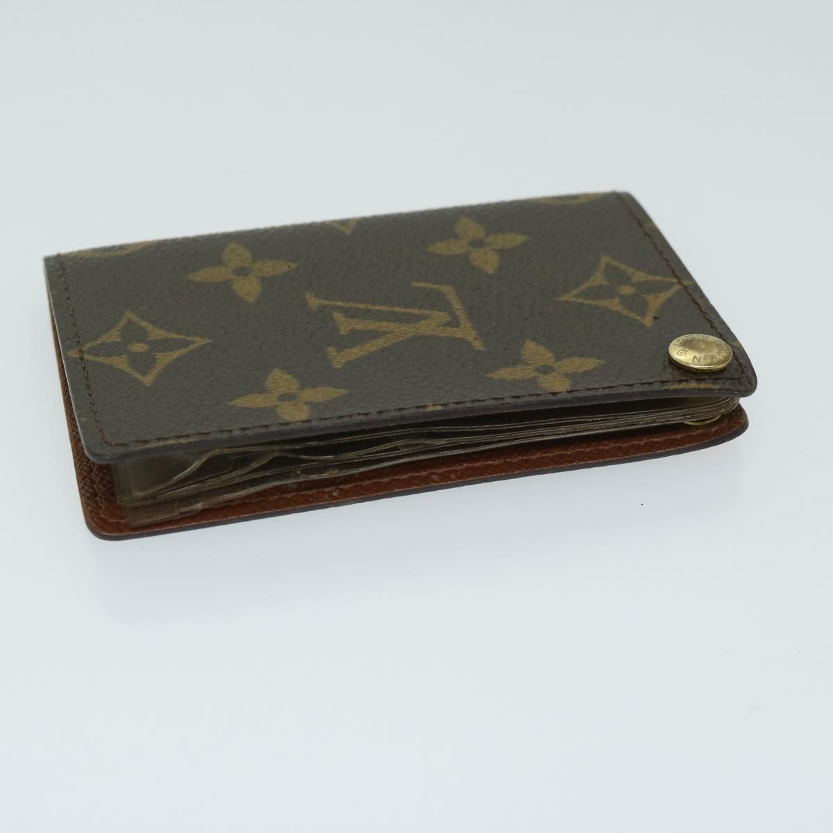 LOUIS VUITTON Monogram Porte Cartes Credit Pression Card Case M60937 Auth 67543