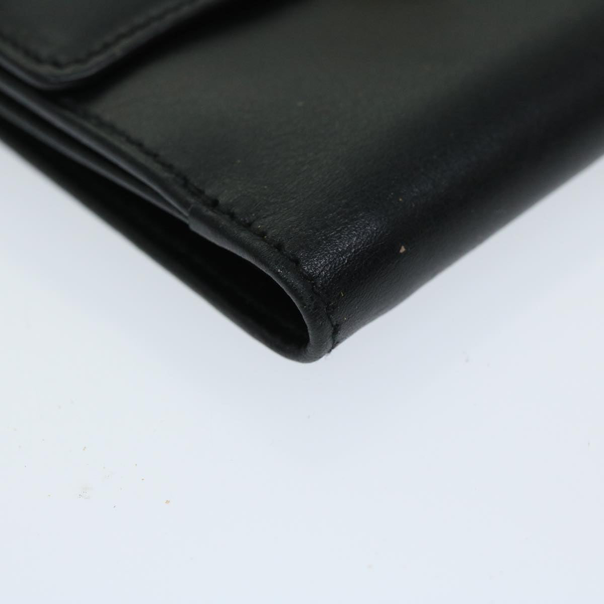 Salvatore Ferragamo Gancini Wallet Leather Black Auth 67544