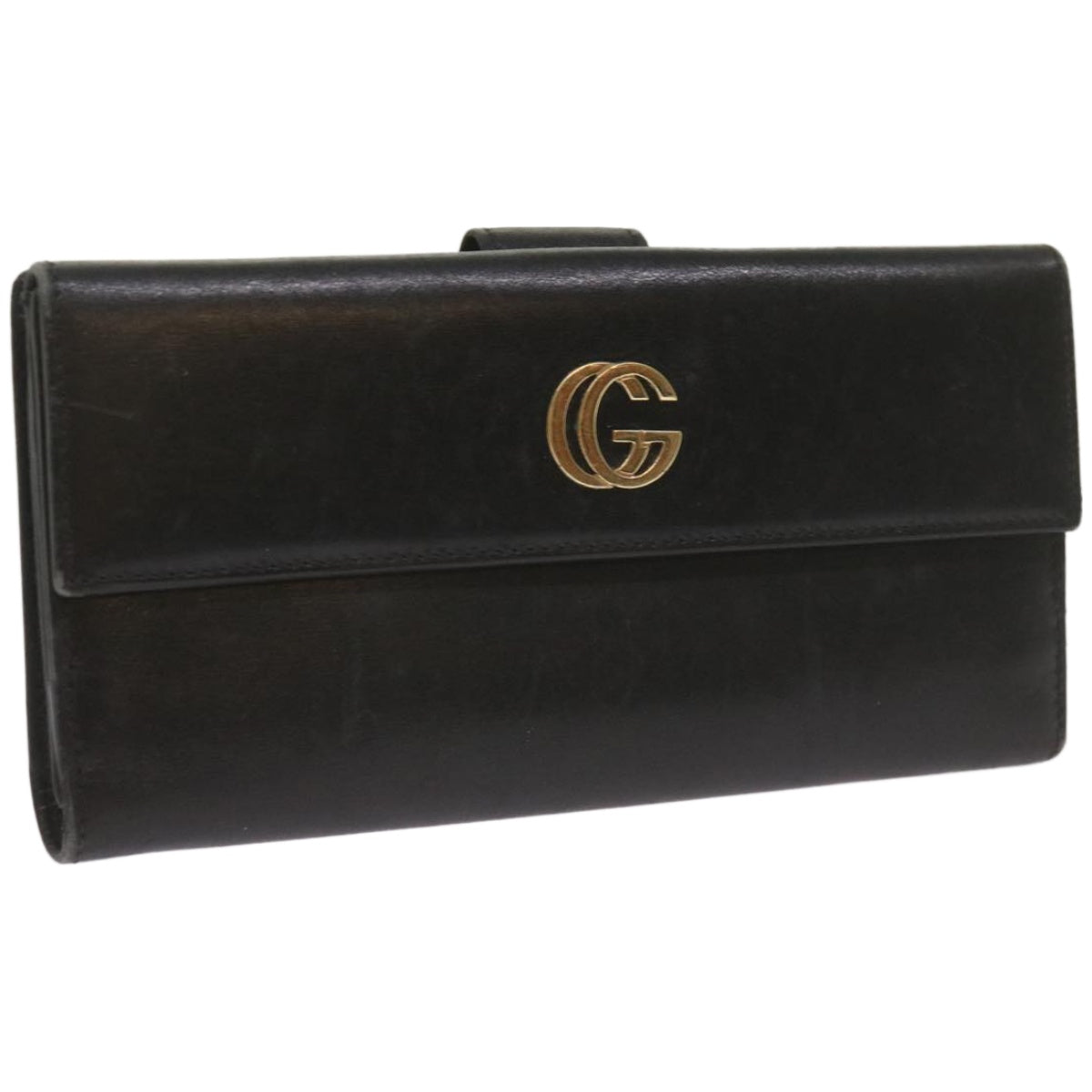 GUCCI Long Wallet Leather Black Auth 67551