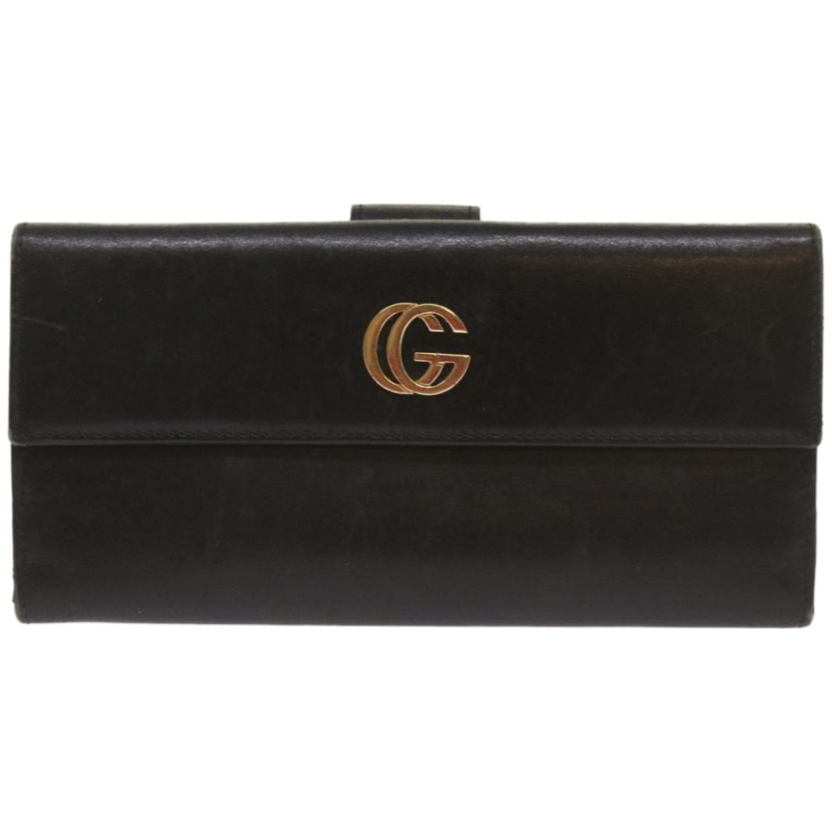 GUCCI Long Wallet Leather Black Auth 67551