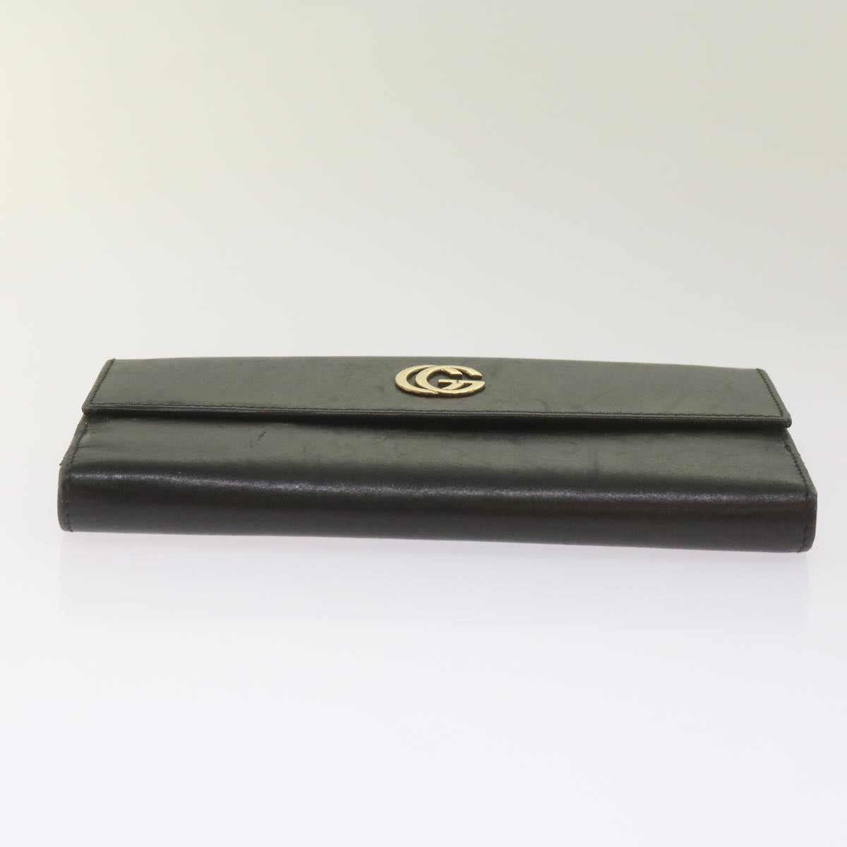 GUCCI Long Wallet Leather Black Auth 67551