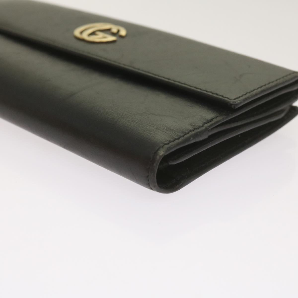 GUCCI Long Wallet Leather Black Auth 67551