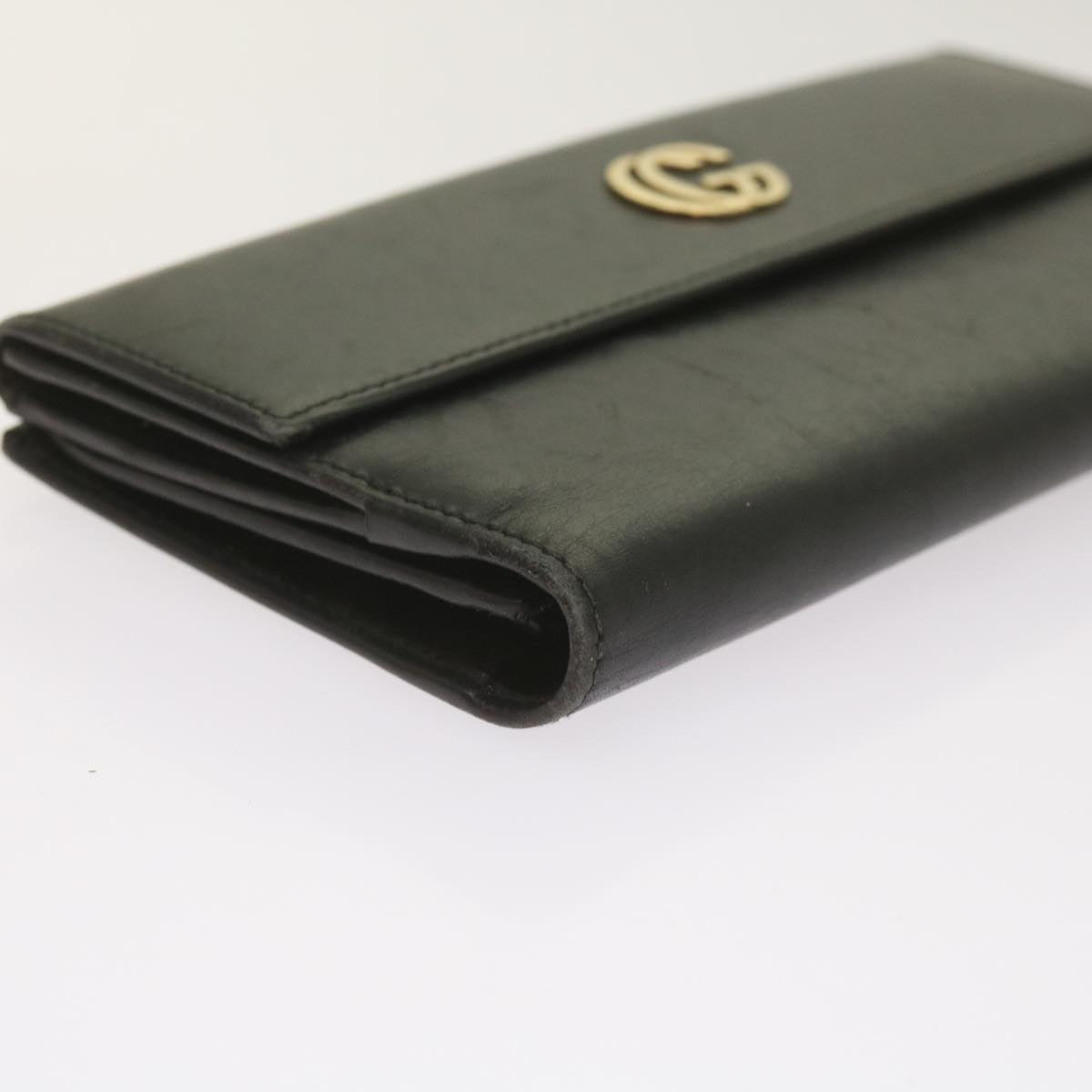 GUCCI Long Wallet Leather Black Auth 67551