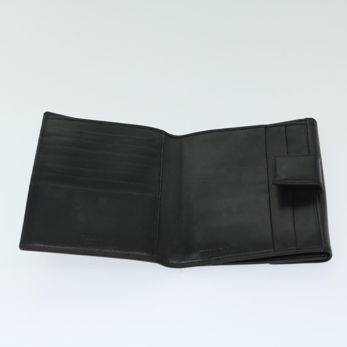 PRADA Wallet Leather Black Auth 67559