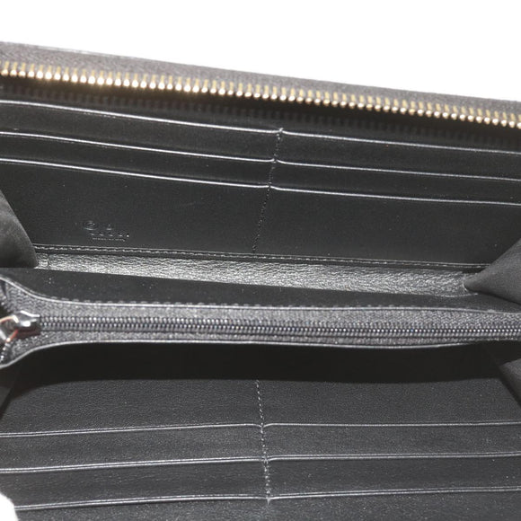 GUCCI Micro GG Canvas Guccissima Long Wallet Black 449391 Auth 67568SAV