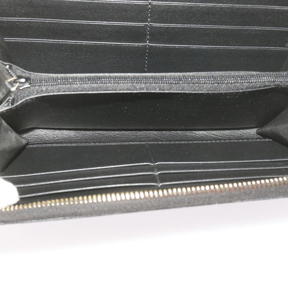 GUCCI Micro GG Canvas Guccissima Long Wallet Black 449391 Auth 67568SAV