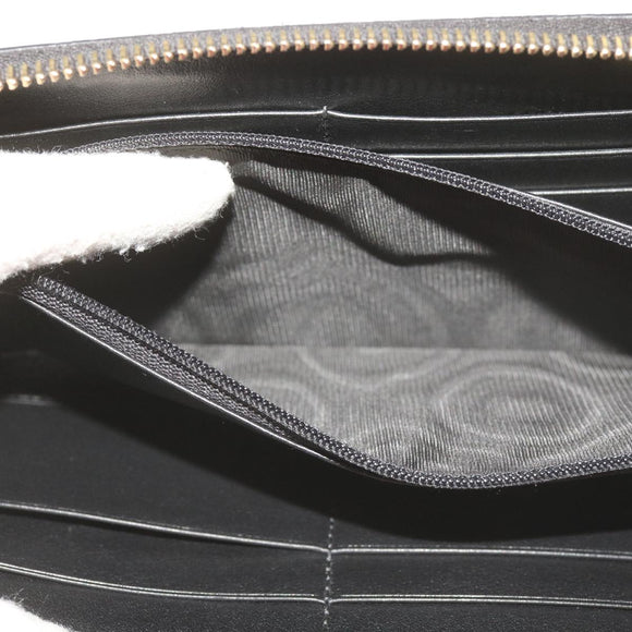 GUCCI Micro GG Canvas Guccissima Long Wallet Black 449391 Auth 67568SAV