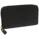 GUCCI Micro GG Canvas Guccissima Long Wallet Black 449391 Auth 67568SAV-1