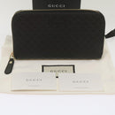 GUCCI Micro GG Canvas Guccissima Long Wallet Black 449391 Auth 67568SAV-12