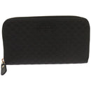 GUCCI Micro GG Canvas Guccissima Long Wallet Black 449391 Auth 67568SAV-13