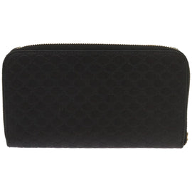 GUCCI Micro GG Canvas Guccissima Long Wallet Black 449391 Auth 67568SAV - 0