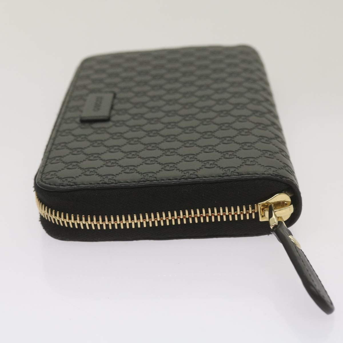 GUCCI Micro GG Canvas Guccissima Long Wallet Black 449391 Auth 67568SA