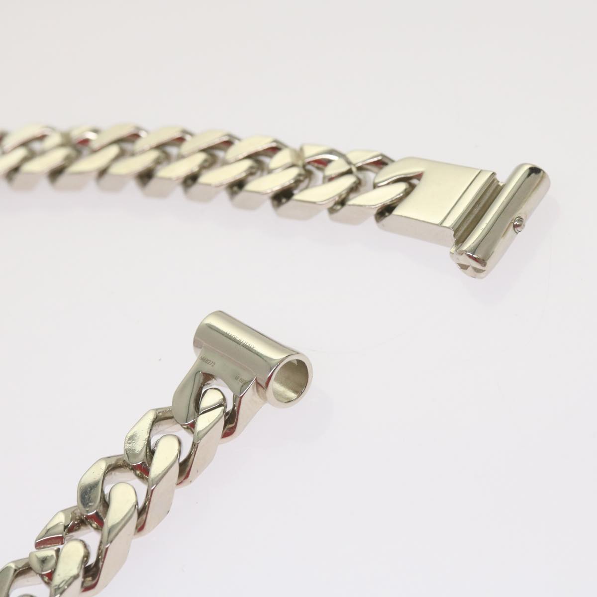 LOUIS VUITTON Collier Metal LV Chain Links Necklace Silver M68272 LV Auth 67569A
