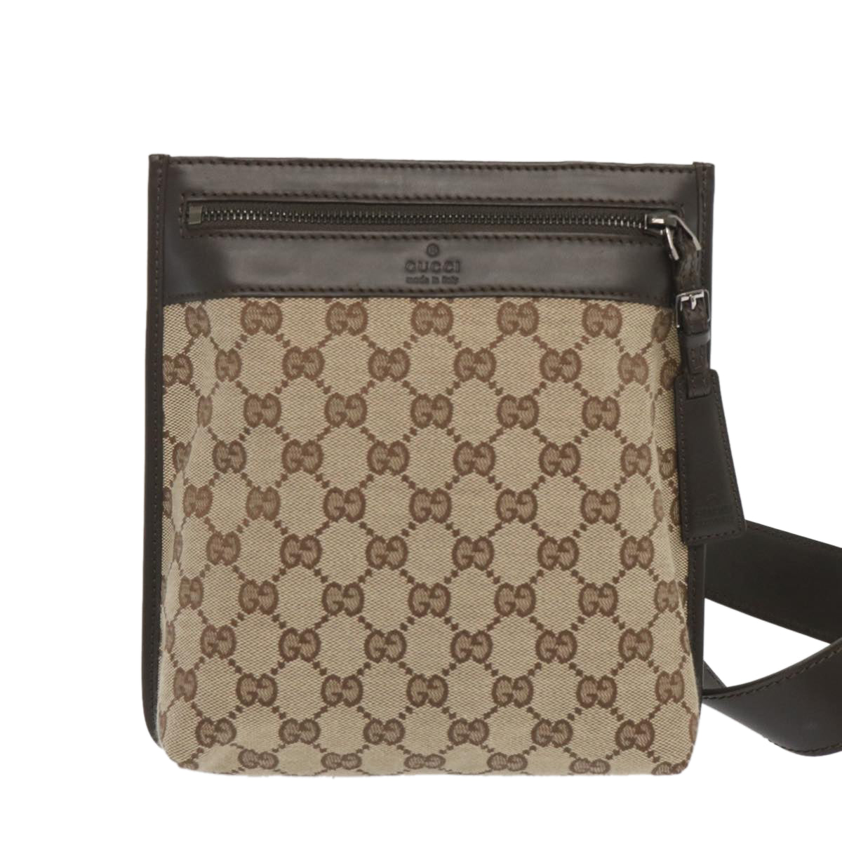 GUCCI GG Canvas Shoulder Bag Beige 92562 Auth 67579 - 0