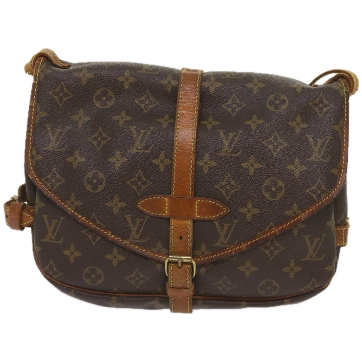 LOUIS VUITTON Monogram Saumur 30 Shoulder Bag M42256 LV Auth 67596