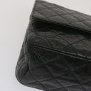 CHANEL 2.55 Matelasse Chain Bag Aged Calfskin Black A37586 CC Auth 67618A-15