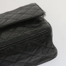 CHANEL 2.55 Matelasse Chain Bag Aged Calfskin Black A37586 CC Auth 67618A-16