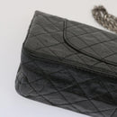 CHANEL 2.55 Matelasse Chain Bag Aged Calfskin Black A37586 CC Auth 67618A-17