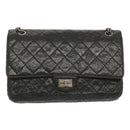 CHANEL 2.55 Matelasse Chain Bag Aged Calfskin Black A37586 CC Auth 67618A-13