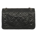 CHANEL 2.55 Matelasse Chain Bag Aged Calfskin Black A37586 CC Auth 67618A-2