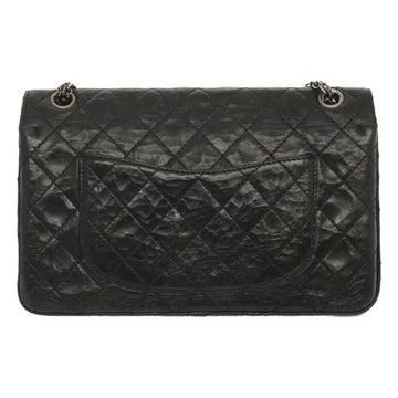 CHANEL 2.55 Matelasse Chain Bag Aged Calfskin Black A37586 CC Auth 67618A - 0