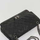 CHANEL 2.55 Matelasse Chain Bag Aged Calfskin Black A37586 CC Auth 67618A-6