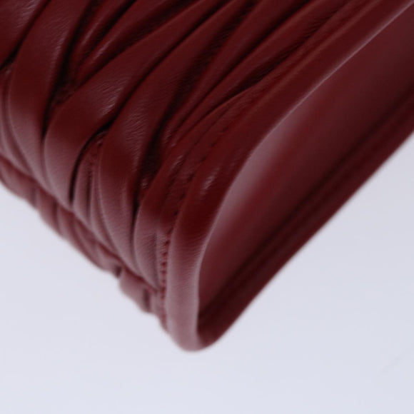 Miu Miu Materasse Hand Bag Leather 2way Red 5BA277 Auth 67619SM