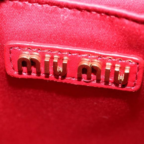 Miu Miu Materasse Hand Bag Leather 2way Red 5BA277 Auth 67619SM