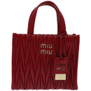 Miu Miu Materasse Hand Bag Leather 2way Red 5BA277 Auth 67619SM-13