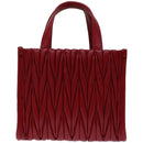 Miu Miu Materasse Hand Bag Leather 2way Red 5BA277 Auth 67619SM-2