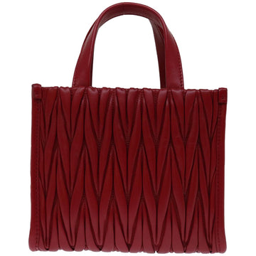 Miu Miu Materasse Hand Bag Leather 2way Red 5BA277 Auth 67619SM - 0