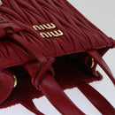 Miu Miu Materasse Hand Bag Leather 2way Red 5BA277 Auth 67619SM-6
