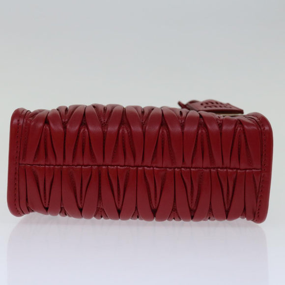 Miu Miu Materasse Hand Bag Leather 2way Red 5BA277 Auth 67619SM