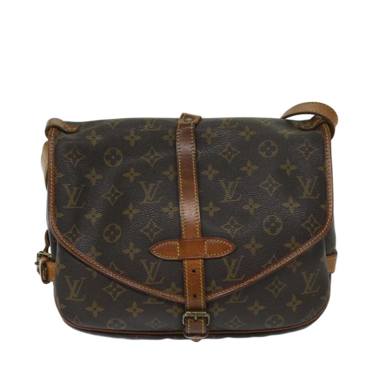 LOUIS VUITTON Monogram Saumur 30 Shoulder Bag M42256 LV Auth 67639