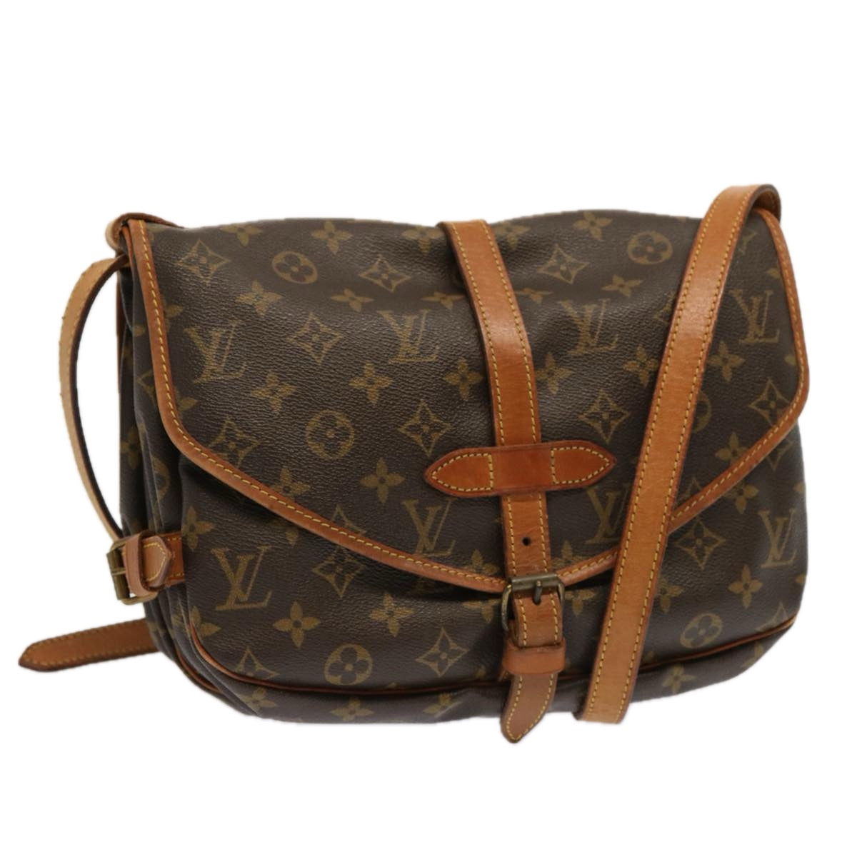 LOUIS VUITTON Monogram Saumur 30 Shoulder Bag M42256 LV Auth 67640