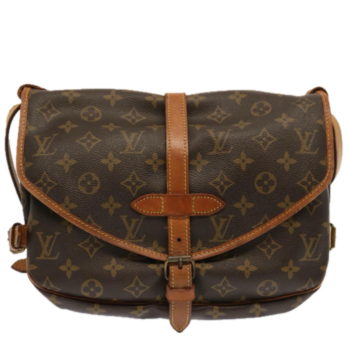 LOUIS VUITTON Monogram Saumur 30 Shoulder Bag M42256 LV Auth 67640