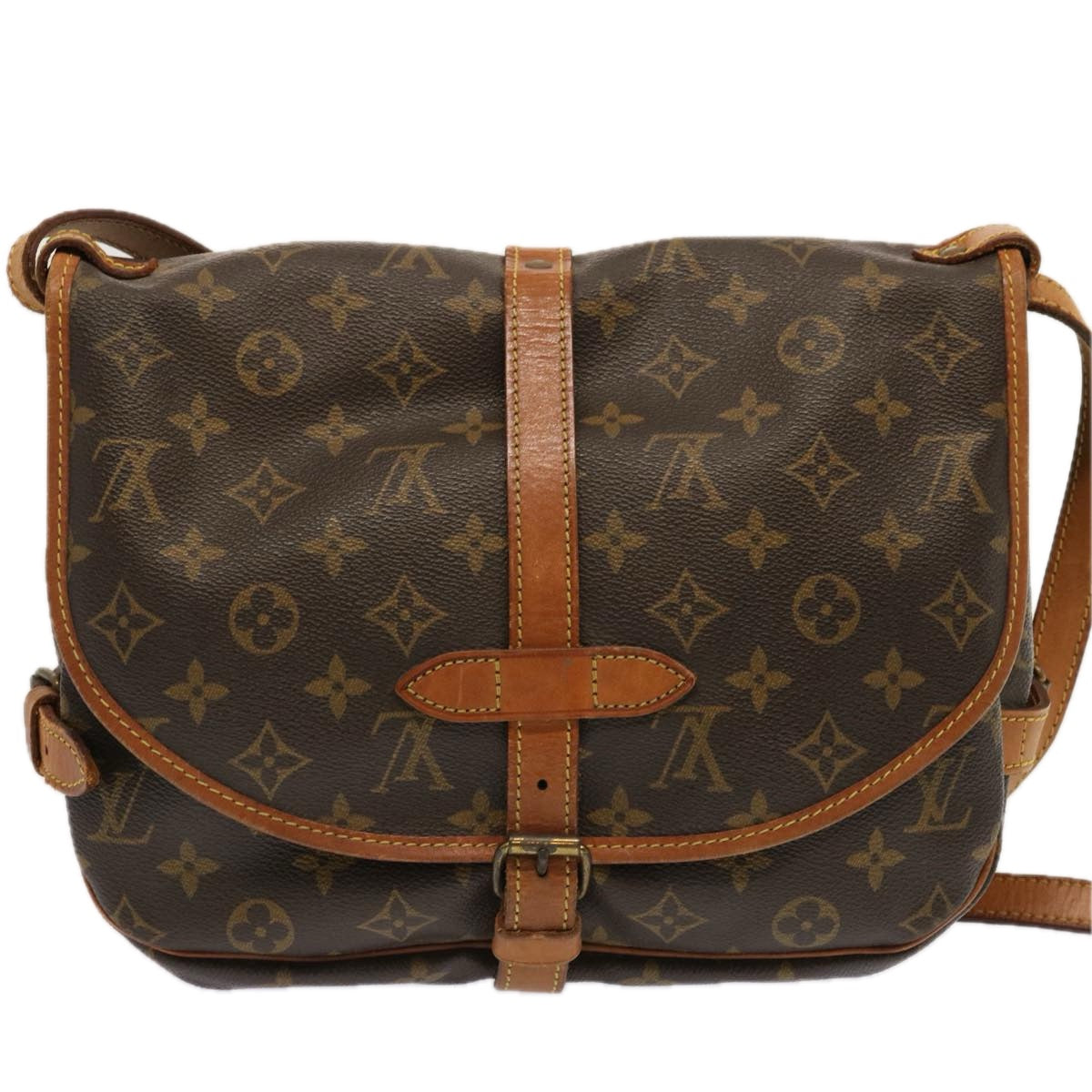 LOUIS VUITTON Monogram Saumur 30 Shoulder Bag M42256 LV Auth 67640