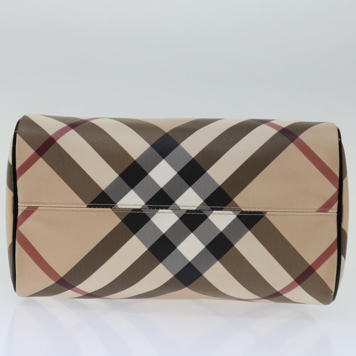 BURBERRY Nova Check Hand Bag Coated Canvas Beige Auth 67653